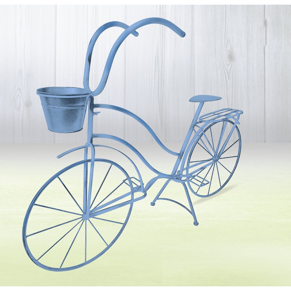 Fahrrad Metall Deko XL hellblau, L 113 x H 82 cm