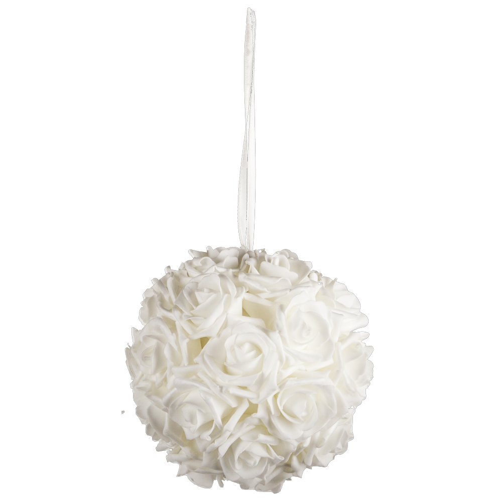 Rosenkugel mit Aufhänger weiß, Ø 15 cm