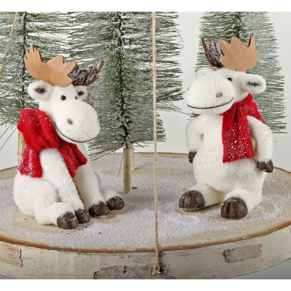 Birkenplatte Deko Elch, Ø 49 cm