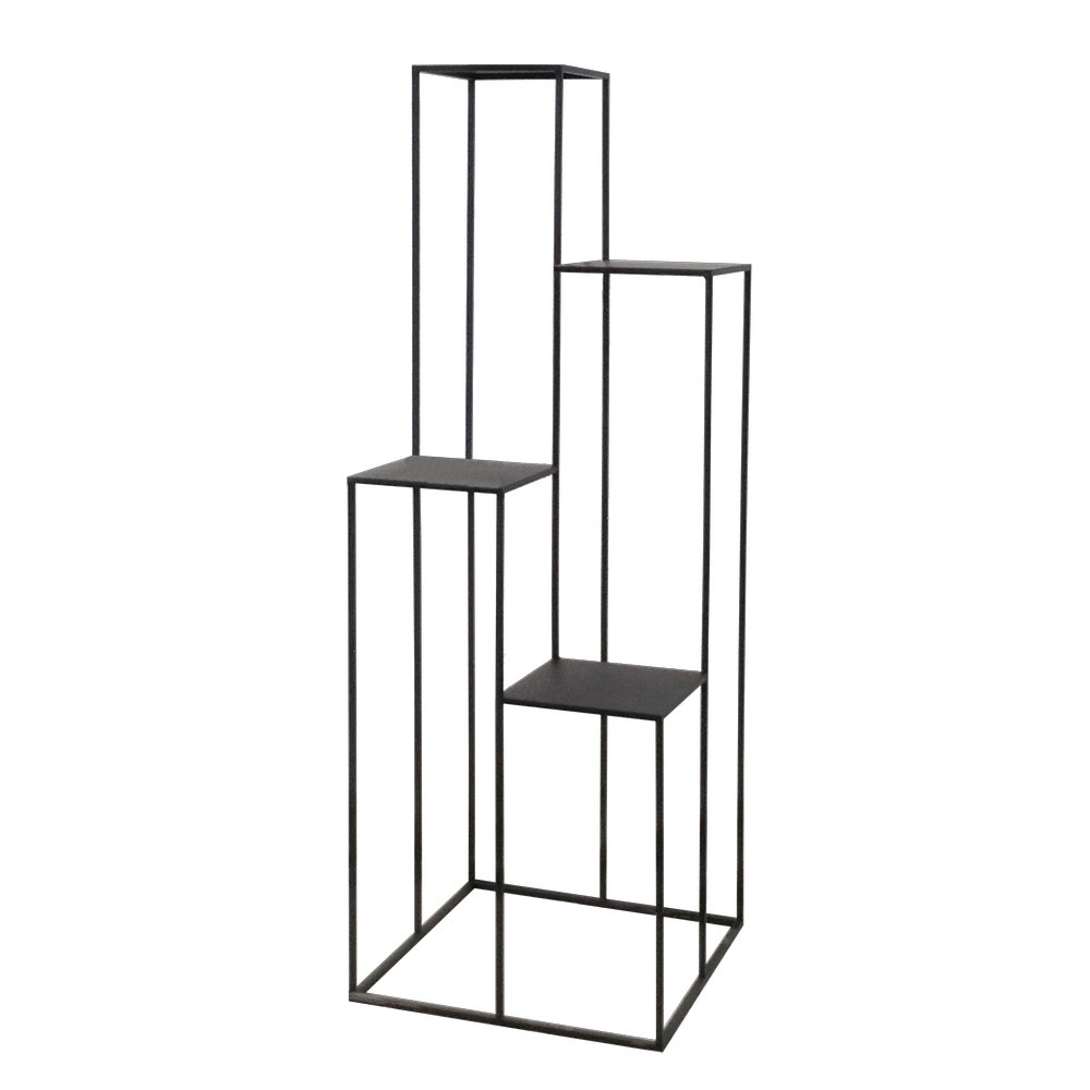 Metallstellage mit 4 Stufen schwarz, 115 cm