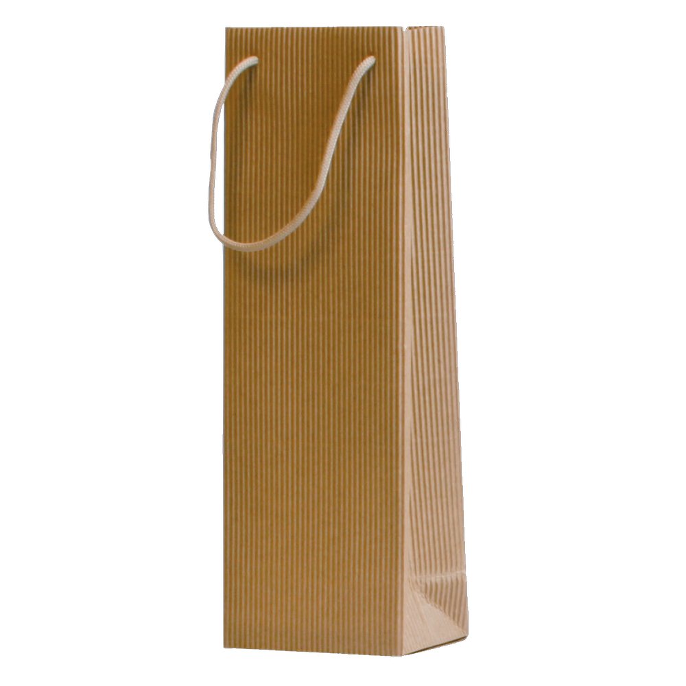Flaschentasche Wellpappe natur, 12,5 x 8,5 x H36 cm