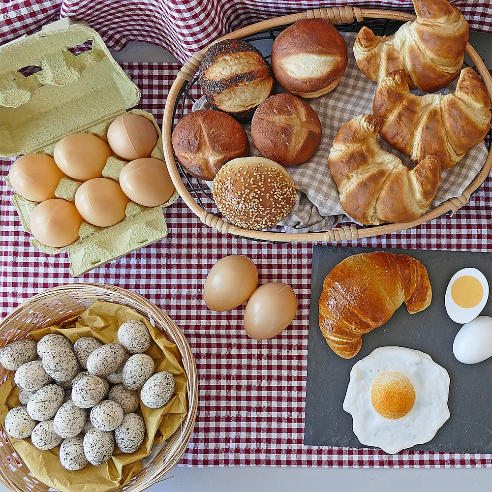 Brötchen Mix Attrappe 5 Stück, Ø 6,5/7,5 cm