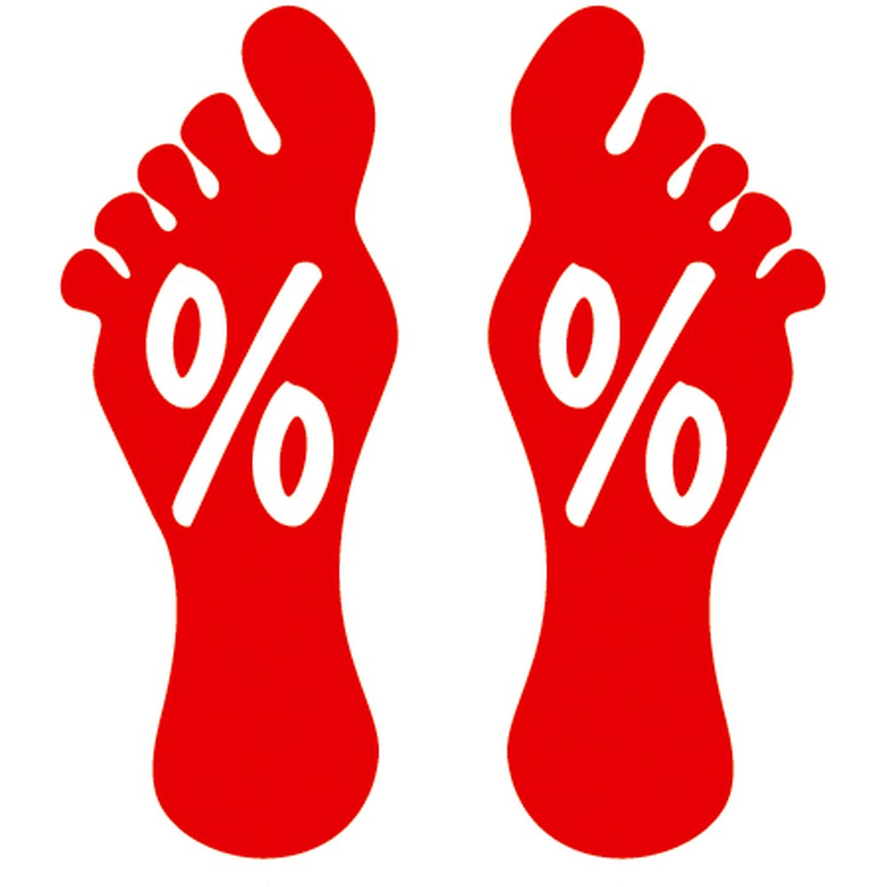 Ankleber Fußpaar % je 15 x 38 cm