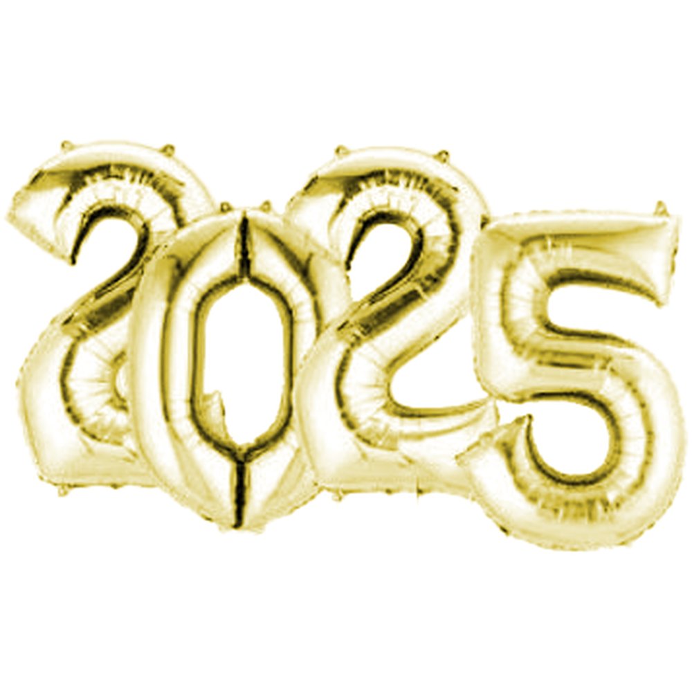 Folienballon XL-Set 2025 gold, 86-88 cm