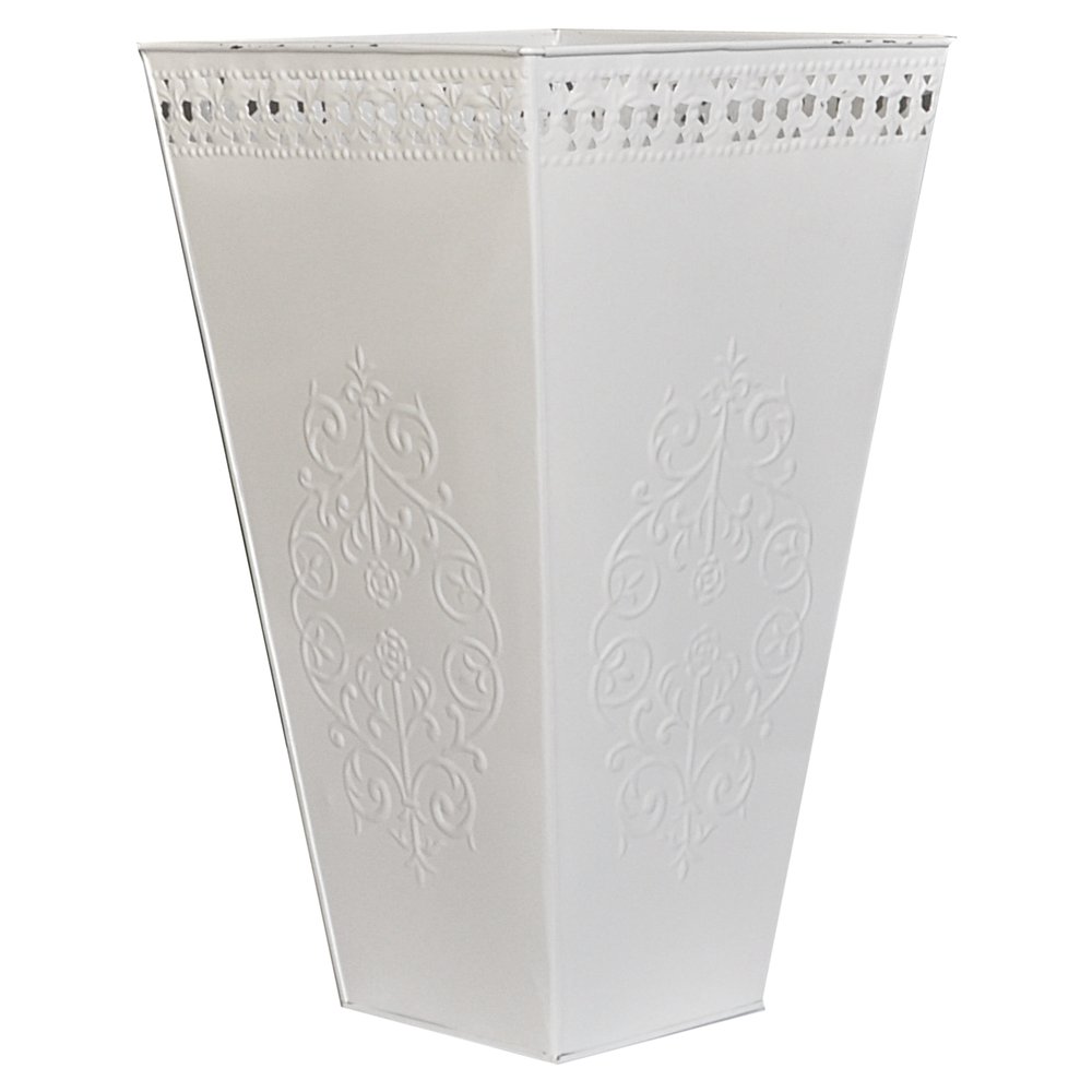 Metallvase Ornament weiß, Ø 30 x 50 cm