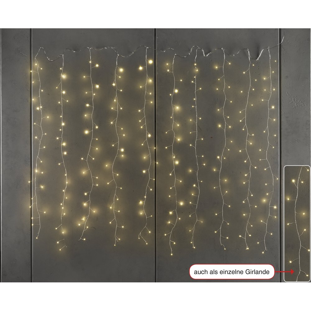 Lichtvorhang filigran 240 LEDs warm-weiß, silber,B 100 cm x H