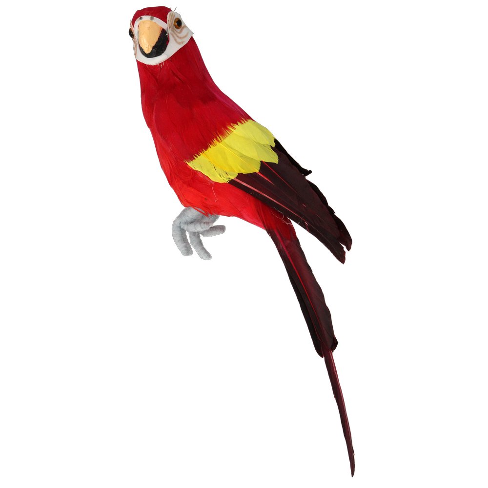 Papagei Tierattrappe Tropic sitzend rot, 11 x 8 x 34 cm