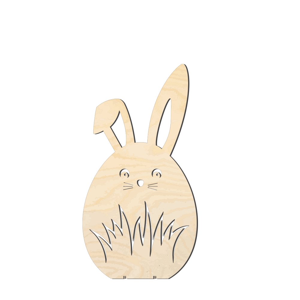 Display 2D Ei Hase im Gras natur, 40 cm