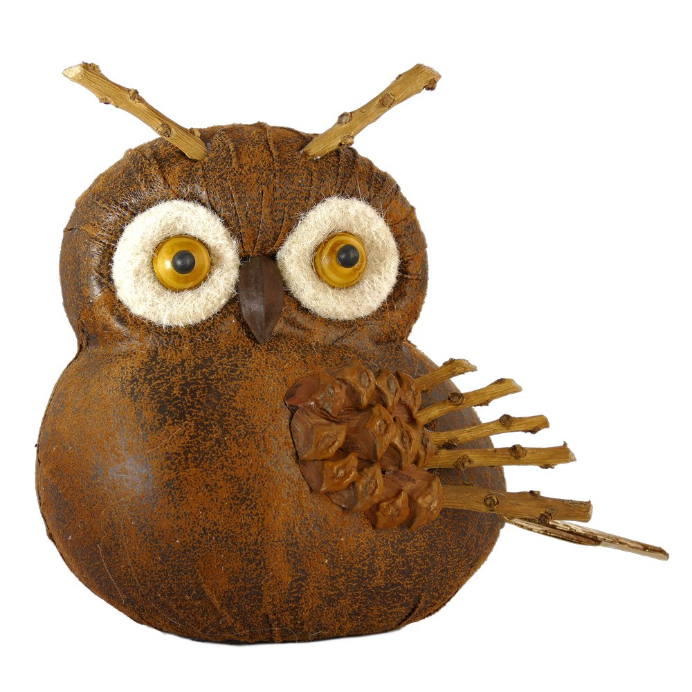 Eule Lederoptik/Vintage, 23 x 14 x 20 cm