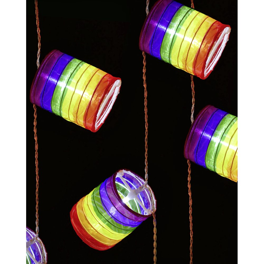 Regenbogen Nylon Lampions 20 Stück, für 5 mm LED-Lichterketten