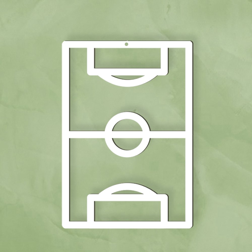 Display 2D Fußballfeld weiß, 40 x 58 cm