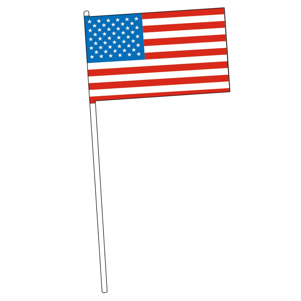 Papierfähnchen 50 Stück USA 40 cm