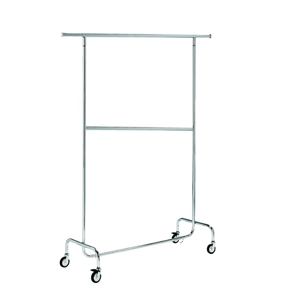 Konfektionsständer mit 2 Stangen, chrom, 143 x 55 cm, 200 cm hoch