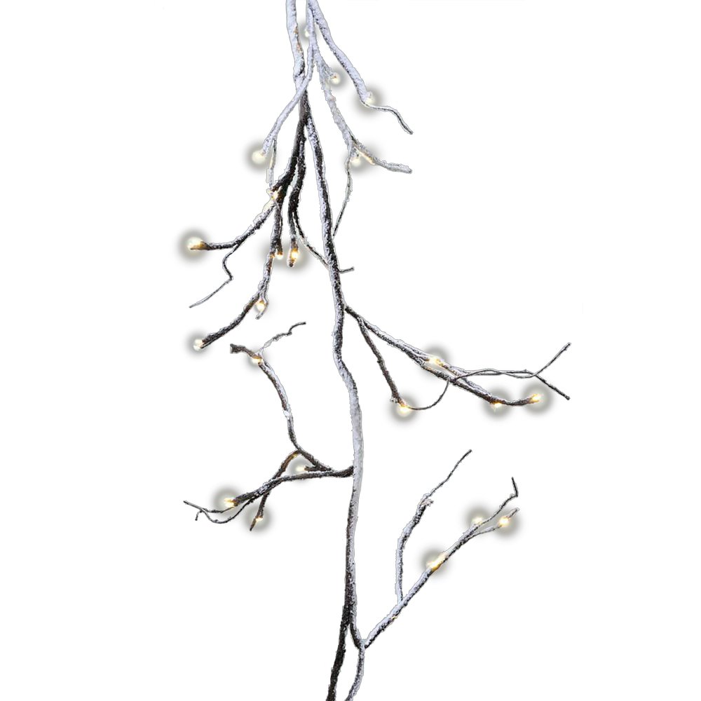 Girlande braun beschneit+LED braun-weiss,150 cm, 48 LED