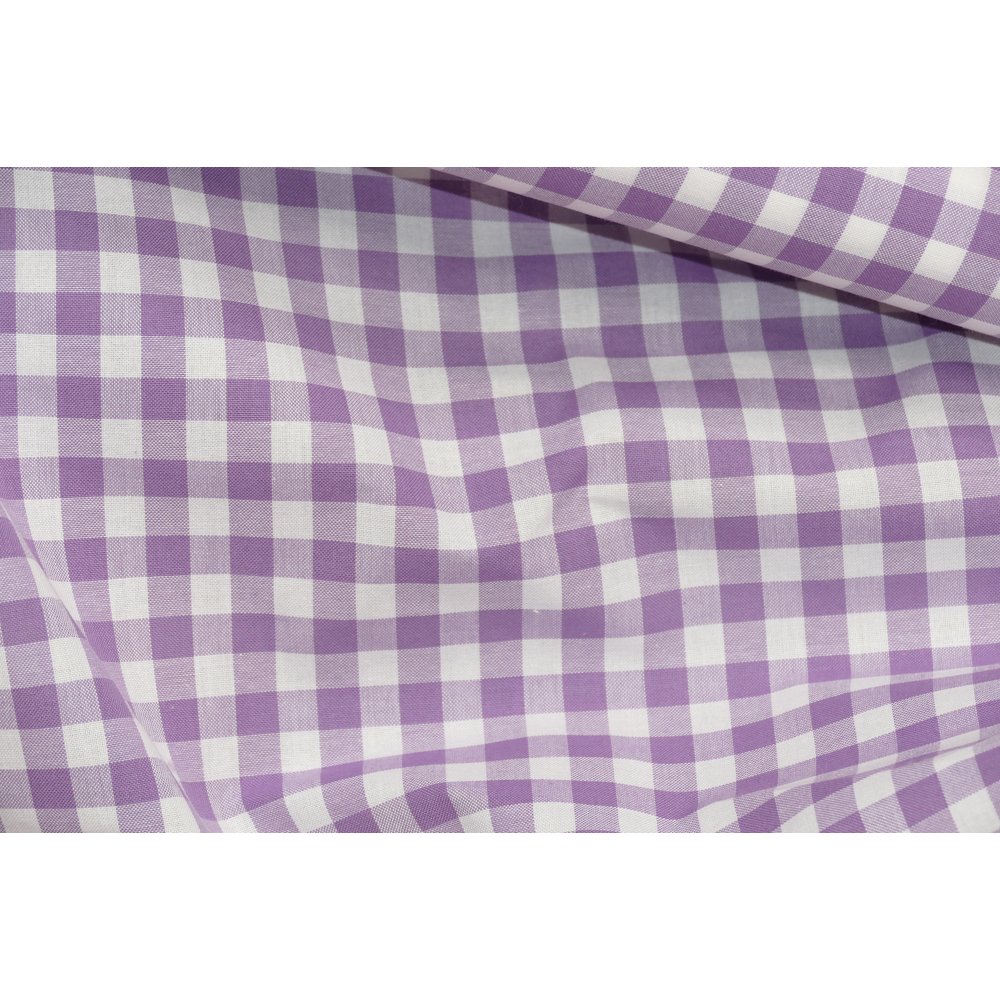 Stoff Karo großkariert lila-weiß, 140 cm breit