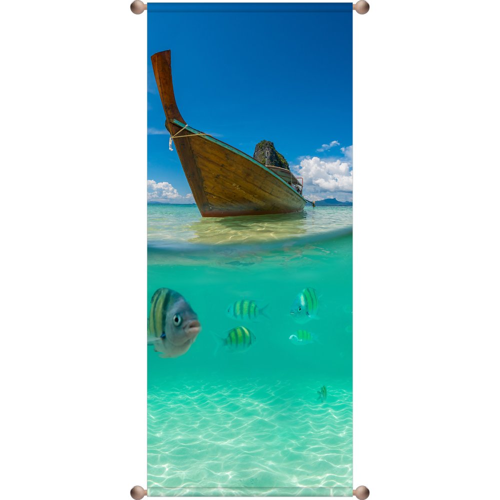 Banner Fische-Boot, 75 x 180 cm