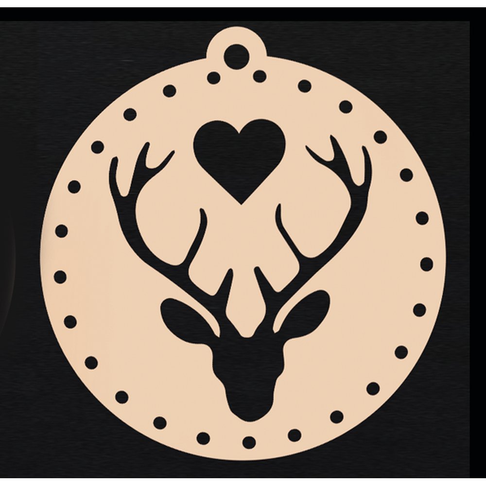 Anhänger Elch mit Herz natur, Ø 9,5 cm