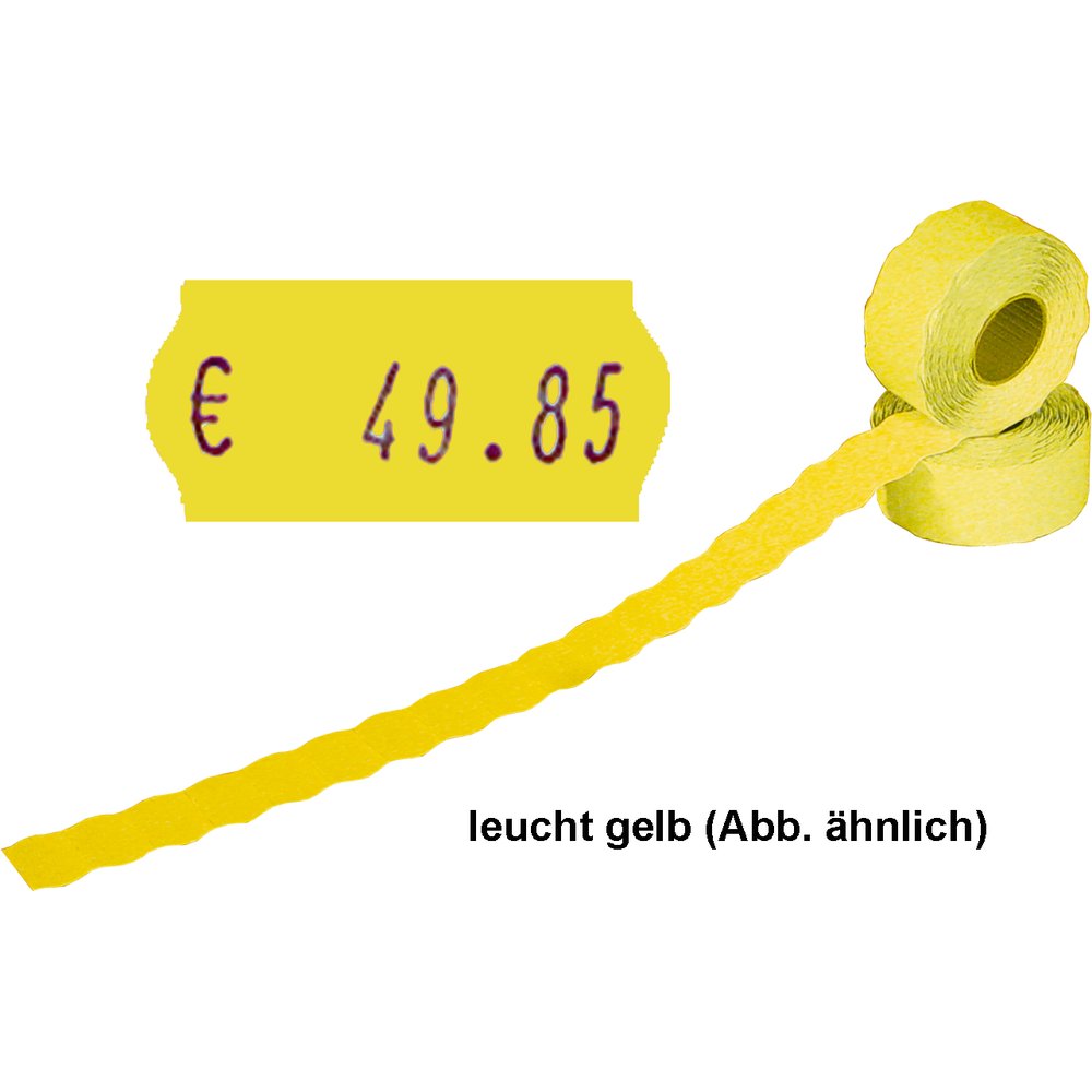 Etikettenrolle 1500 Stück leuchtgelb 26 x 12 mm