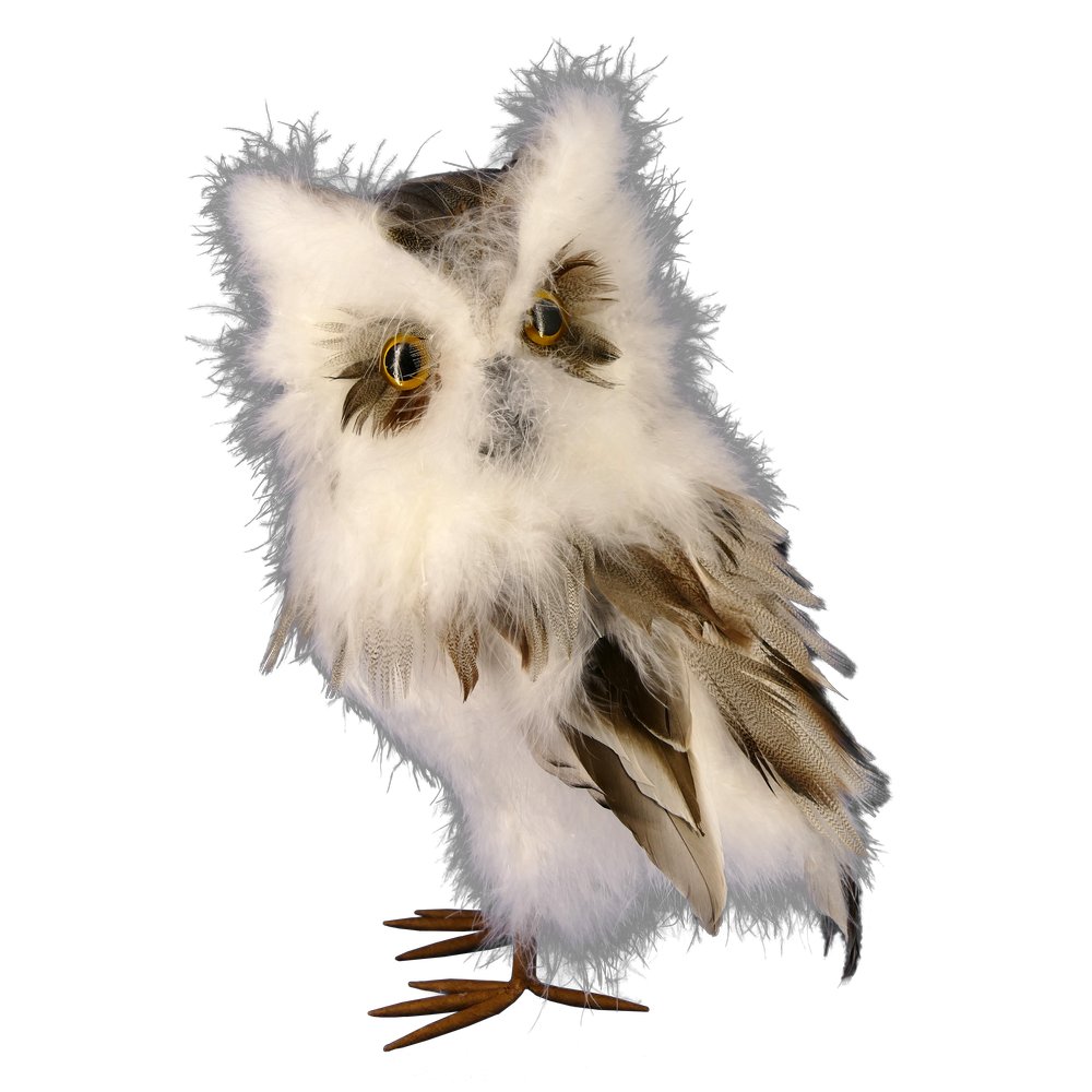 Eule mit Federn, 33 cm