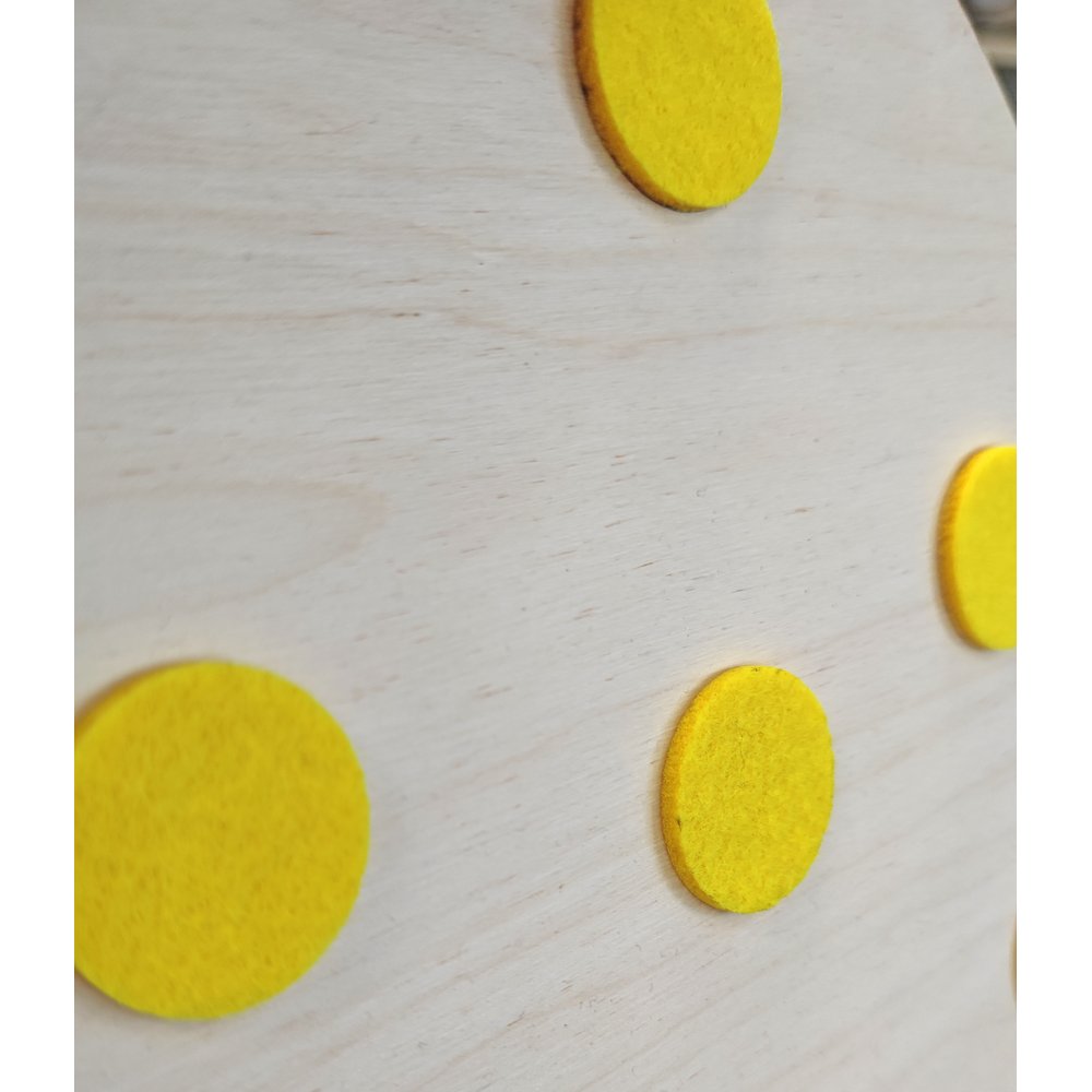 Display 2D Ei mit Filz Punkten natur/gelb, H 50 cm