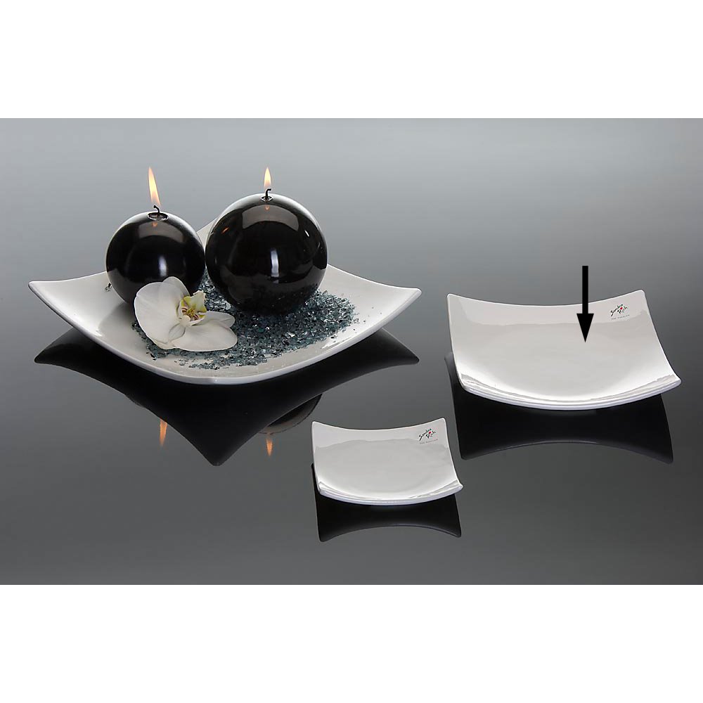 Porzellan Platte SQUARE weiß, 16 x 16 x H 2,5 cm