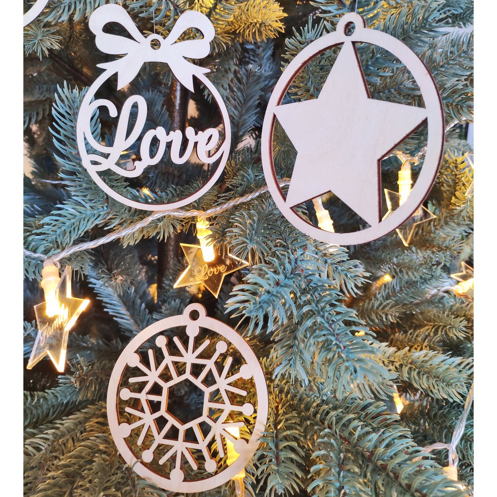 Anhänger Stern Design 2 natur, Ø 9,5 cm