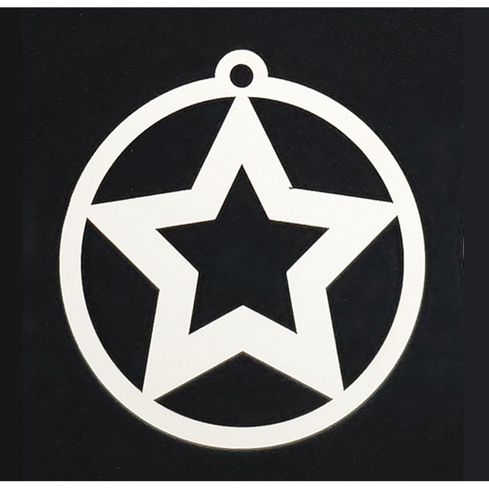 Anhänger Stern Design 1 weiß, Ø 9,5 cm