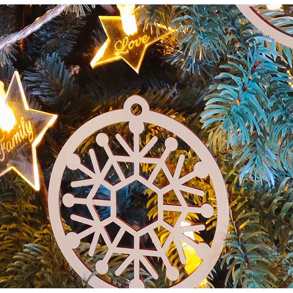 Anhänger Eiskristall rund D1 natur, Ø 9,5 cm