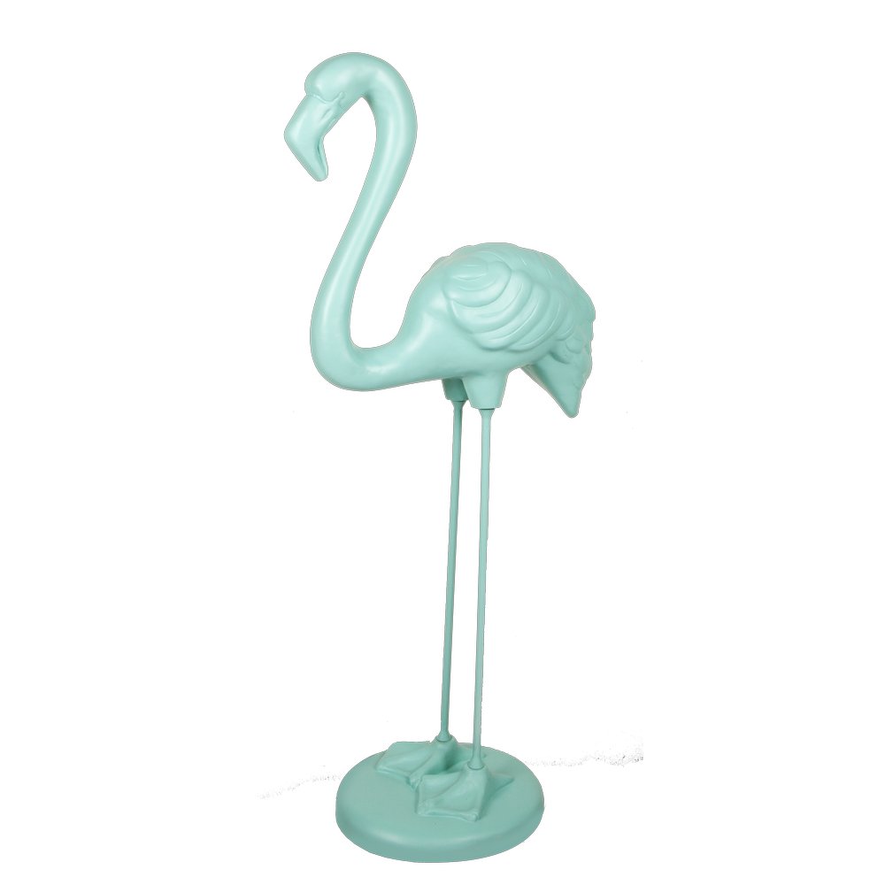 Fiberglas Objekt Flamingo türkis, H 118 cm, B 50 cm