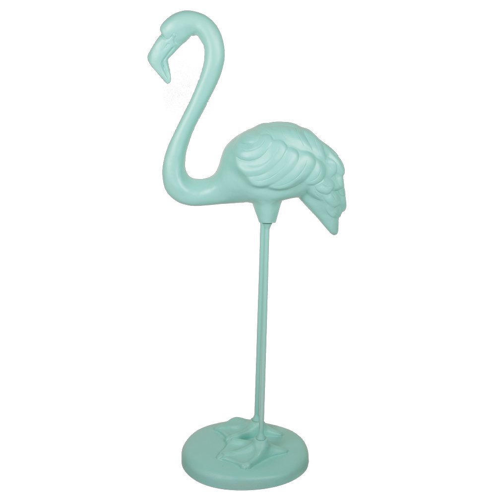 Fiberglas Objekt Flamingo türkis, H 118 cm, B 50 cm