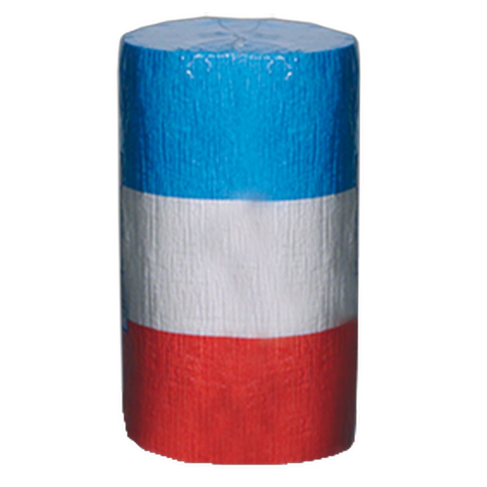 Flaggenkrepp Frankreich blau-weiß-rot, 24 cm x 50 m