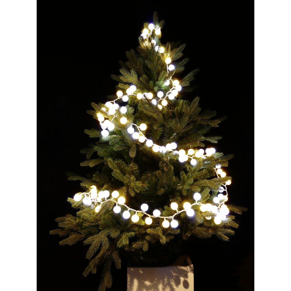 Lichterkette Baumwol  warm-weiß + kalt-weiß 128 LEDs