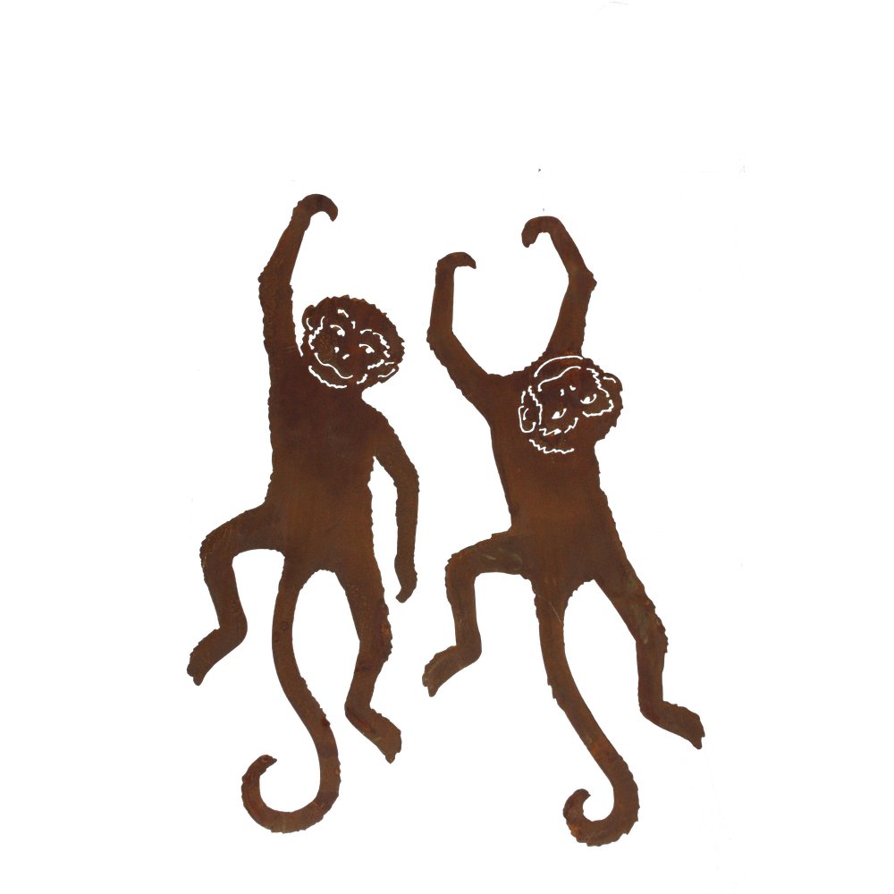 Affe Metall/Rosteffekt hängend, 23 x 68 cm