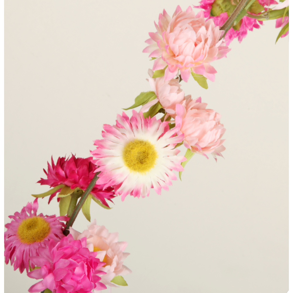 Strohblumen Girlande rosa/pink mix, 180 cm