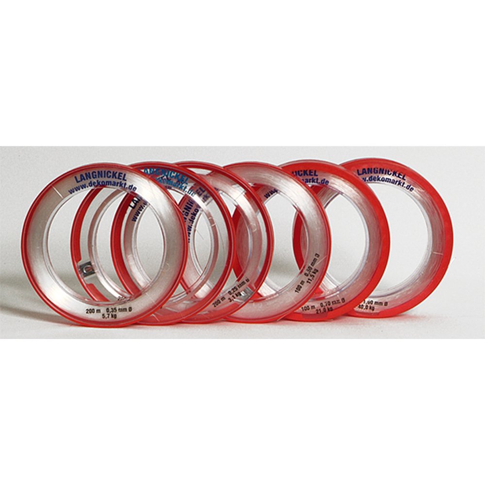 Nylon Dekofaden auf Armspule transparent Ø 0,70 mm x 100 m, 21 kg Tragkraft