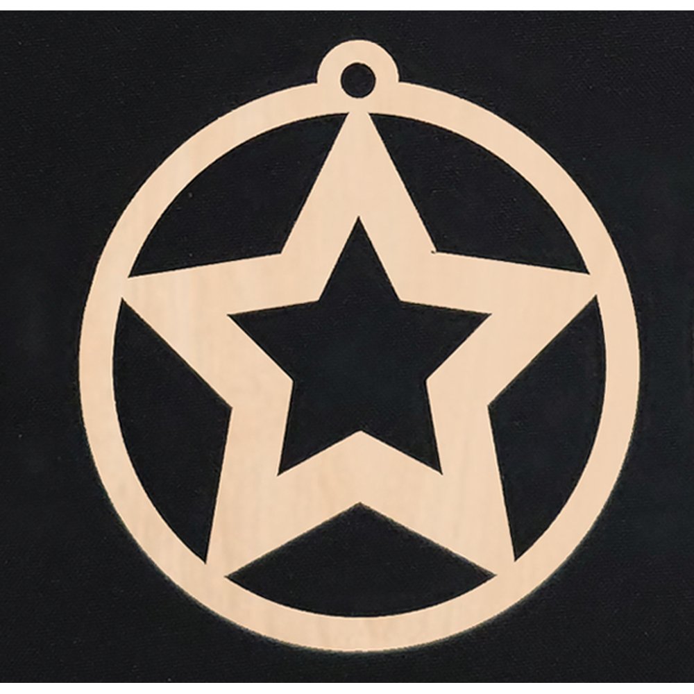 Anhänger Stern Design 1 natur, Ø 9,5 cm