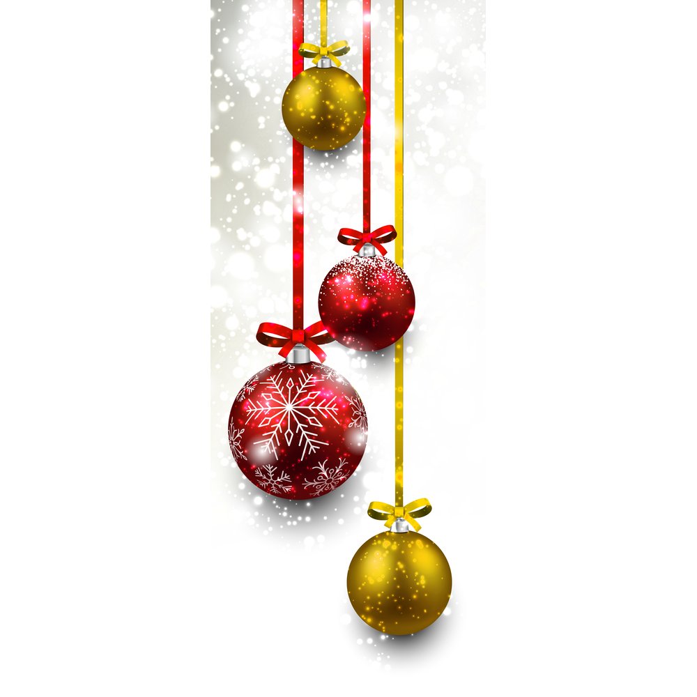 Banner Kugeln rot-gold, 75 x 180 cm