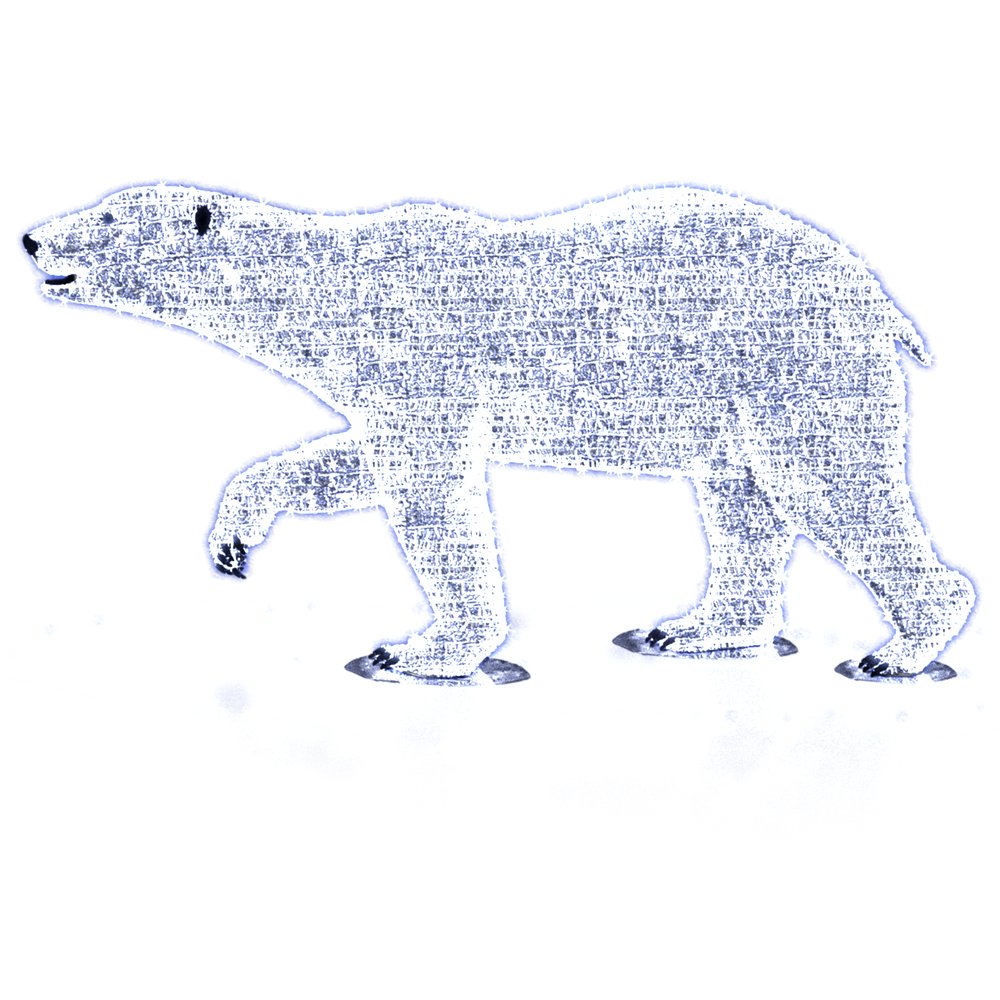 Lichtobjekt 3D Eisbär stehend kalt-weiß/weiß, 300 x 90 x H 150 cm