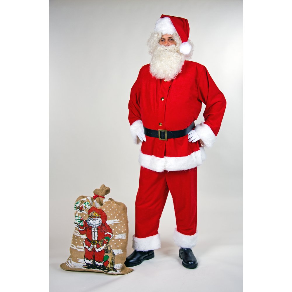 Nikolausanzug aus Waschsamt rot-weiß, unisize
