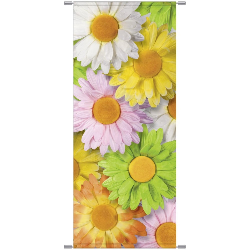 Banner Blütenköpfe Flower bunt, 75 x 180 cm