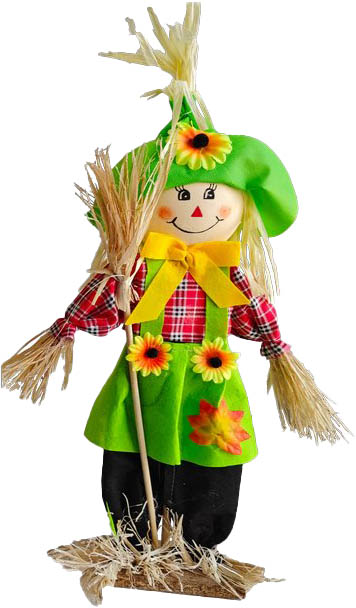 Vogelscheuche Funny stehend  grün/bunt,H 50 cm