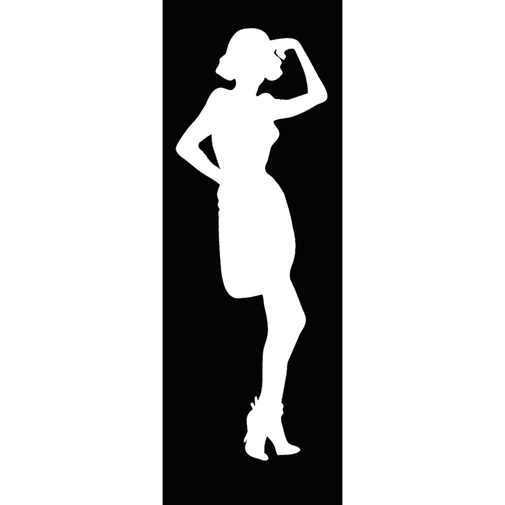 Silhouette Frau Star Wanddekor weiß, 60 x 165 cm