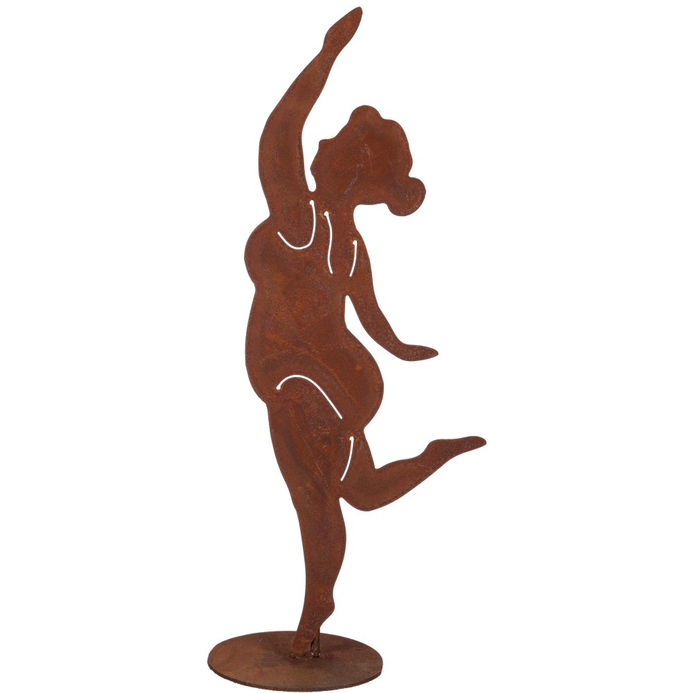 Badenixe Carlotta streckend Metall/Rosteffekt, 22 x 56 cm