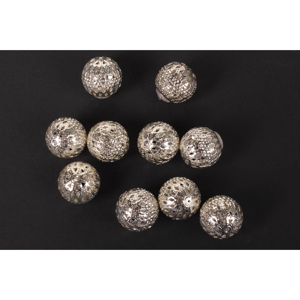 Metallbälle 20 Stück silber für Lichterkette