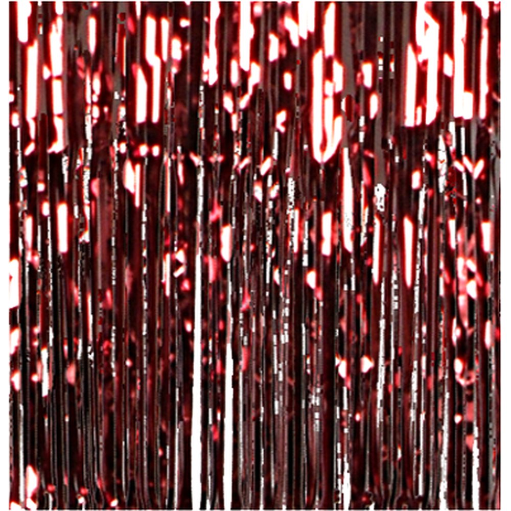 Fransenvorhang Folie rot, 1 m (2 x 50 cm) x 2 m