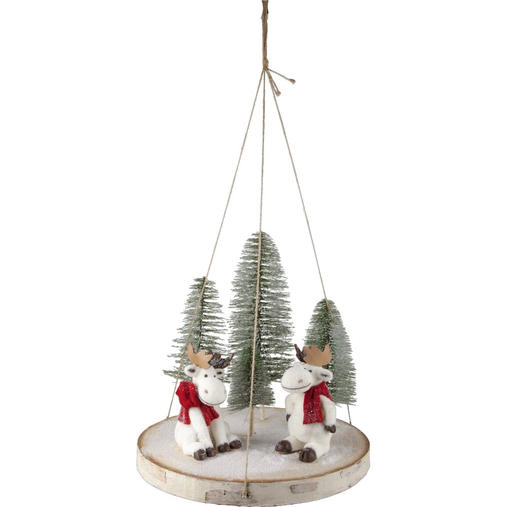 Birkenplatte Deko Elch, Ø 49 cm