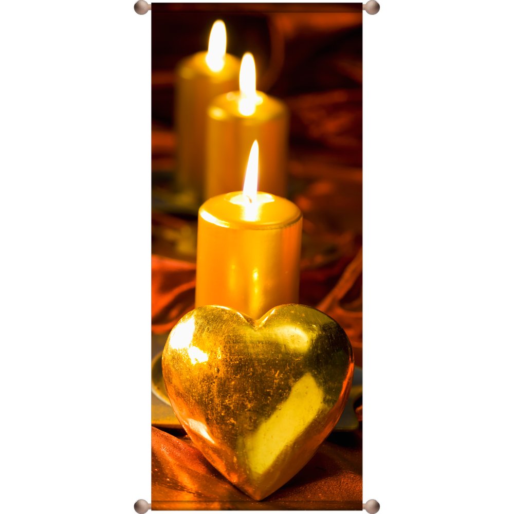 Banner Kerzenlichter gold, 75 x 180 cm