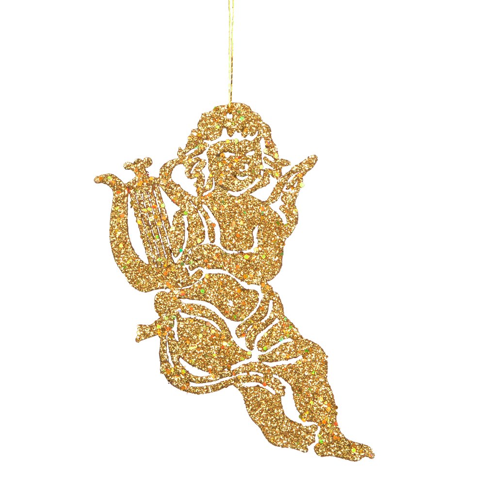 Engelhänger mit Musikinstrumenten 6 Stück gold, 10 cm