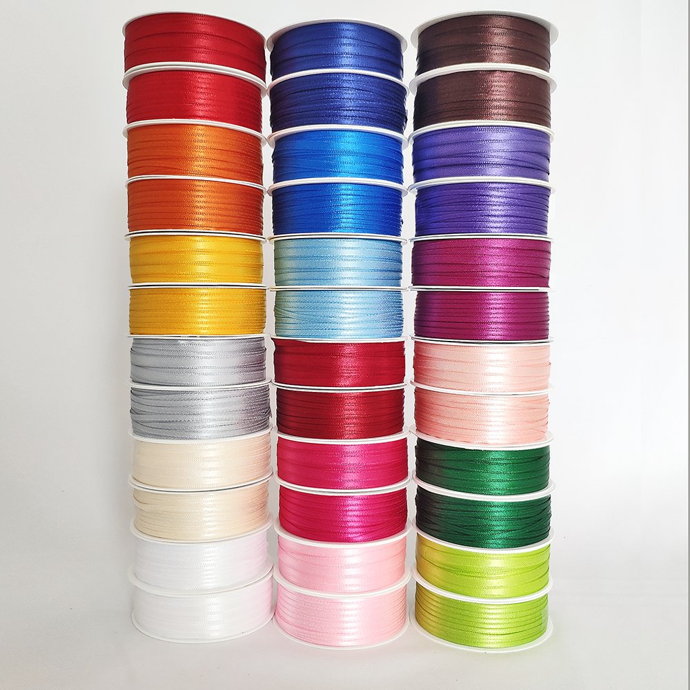 Doppelsatinband braun, 6 mm x 50 m