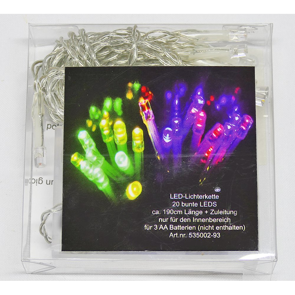 LED Batterie-Lichterkette bunt,20 LED, L 1,9 m